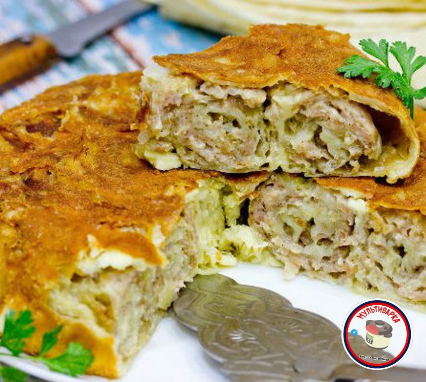 Пирог С Мясом В Мультиварке Фото